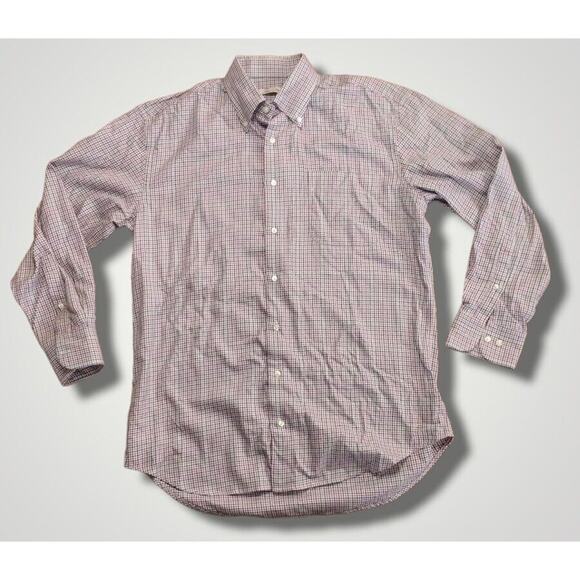 Peter Millar Multicolor Houndstooth Button Down Shirt Size Medium - Picture 1 of 8